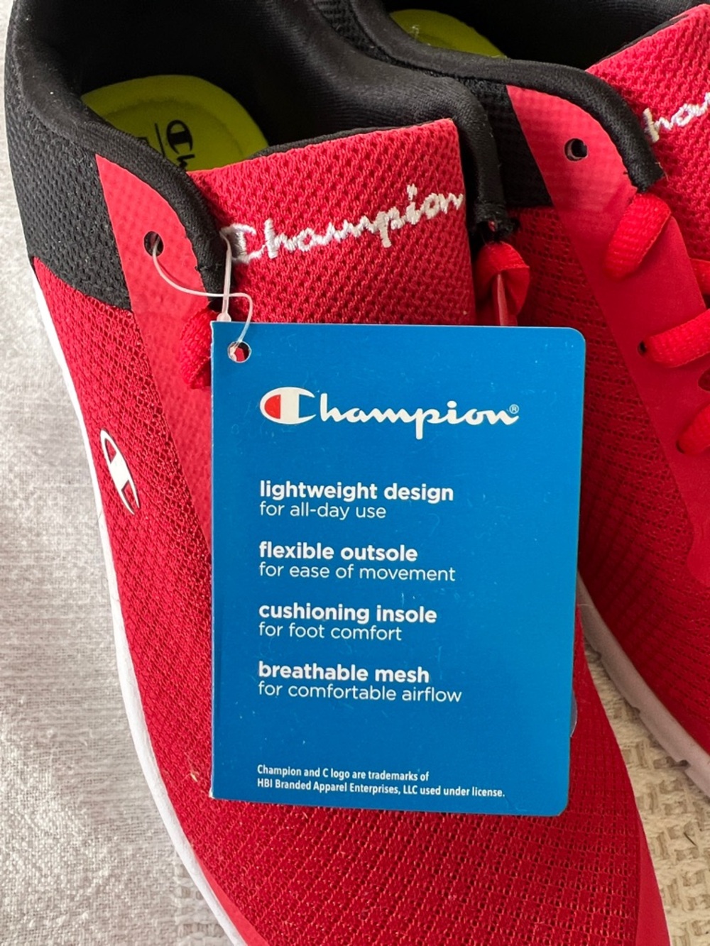 NWT Champion Men’s Red and Black Lightweight Running Shoes - Picture 4 of 8